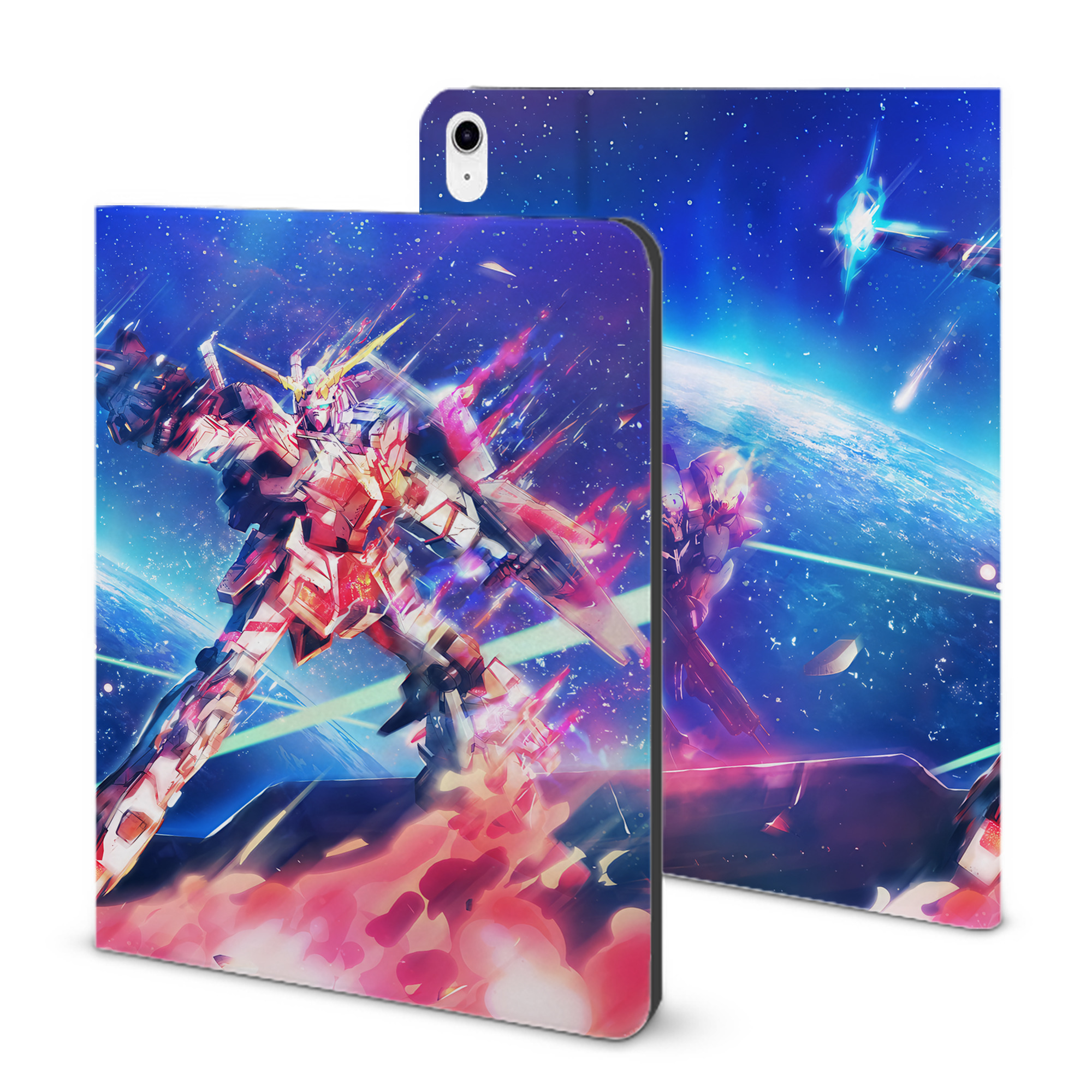 （画像用） 機動戦士ガンダム Mobile Suit Gundam IPad ケース ブック型 PUレザー TPU 耐衝撃 軽量 薄型 ペン収納なし 全面保護 IPad 各モデル対応